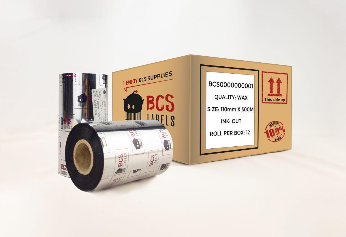 Ribbon Cera Negro 110mm x 300m - Imagen 1