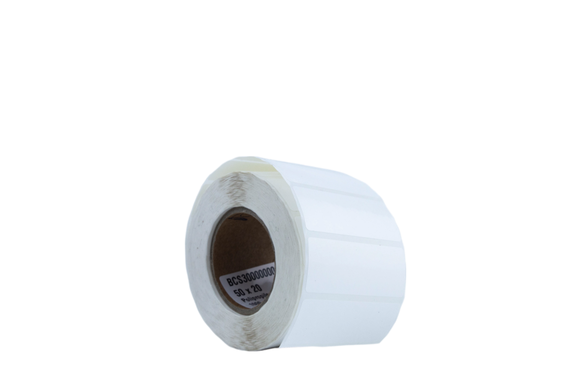 Rollo de 1000 Etiquetas Polipropileno Blanco 50 x 20mm - Imagen 1