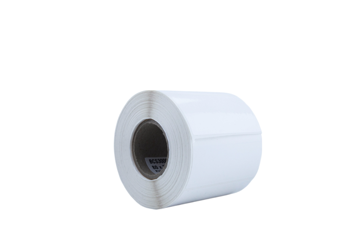 Rollo de 1000 Etiquetas Polipropileno Blanco 80 x 39mm - Imagen 1